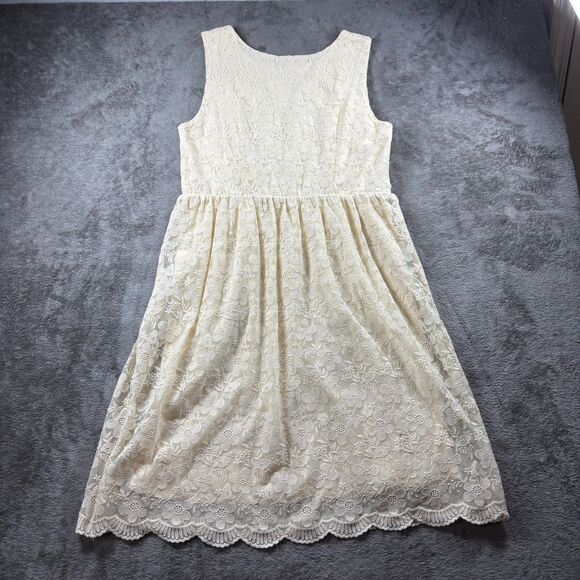 Garnet Hill Lace Tank Dress Cottagecore Fairy Romantic Wedding Ivory Sz 10 E153 - Picture 3 of 10